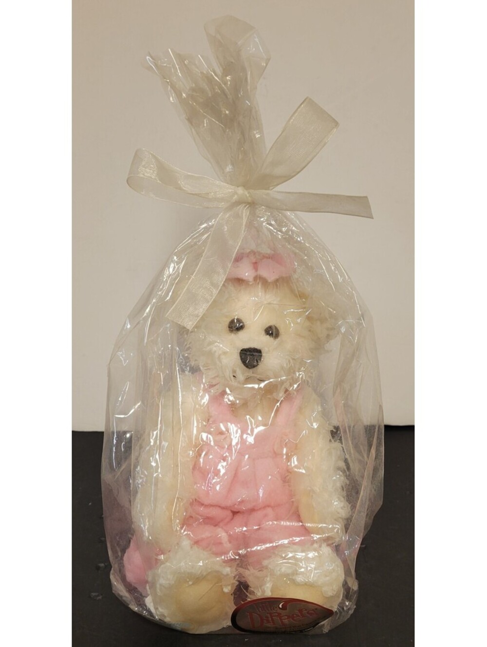 GANZ Little Dippers Scented Wax Figurine Linen Scent White Bear w/Pink Outfit